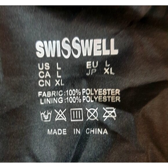 Swisswell Mens Waterproof Jacket L Black Lightweight Reflective Hooded Wind - Picture 6 of 7